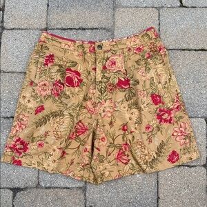 Liz Sport Shorts 4 Petite Floral Pleated High Waist Vintage Mom 90s Cottagecore